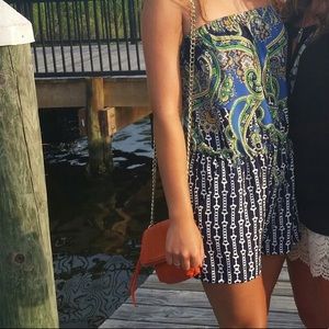 Strapless Patterned Romper